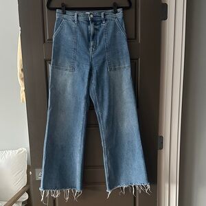 Pistola Women's Blue Wide-Leg Cropped Jeans